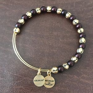 Alex and Ani gold & brown beaded bangle